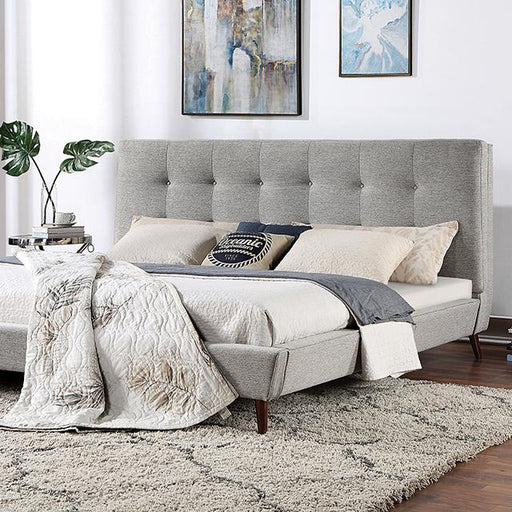 LEOMIN Cal.King, E.King, Full, & Queen Bed, Gray - Casa Morelos / Coahuila Furniture (Oklahoma City, OK)