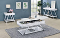 TITUS Sofa Table, White/Chrome - Casa Morelos / Coahuila Furniture (Oklahoma City, OK)