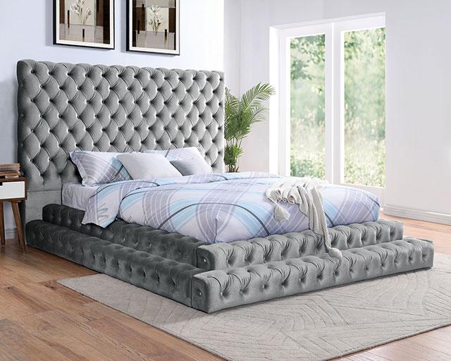 STEFANIA E.King & Queen Bed, Black & Gray - Casa Morelos / Coahuila Furniture (Oklahoma City, OK)