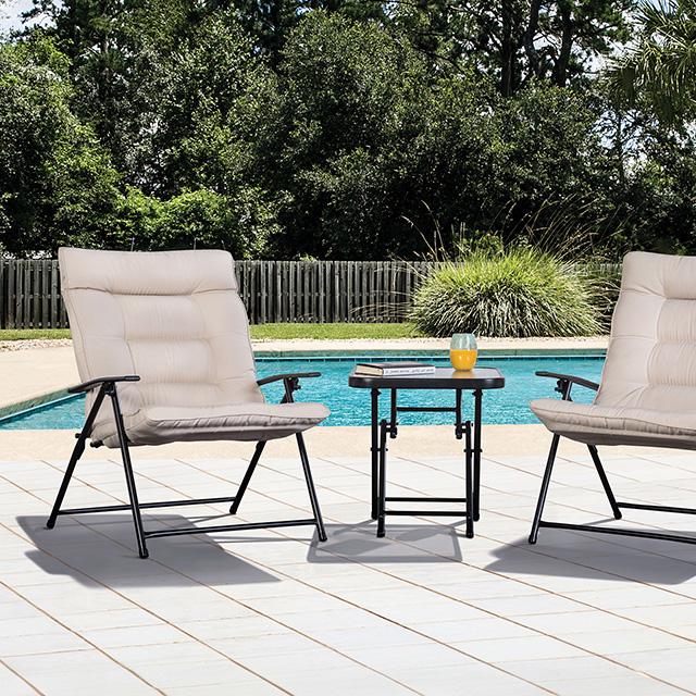 Bastia 3 Pc. Conversation Set Teal & Beige - Casa Morelos / Coahuila Furniture (Oklahoma City, OK)