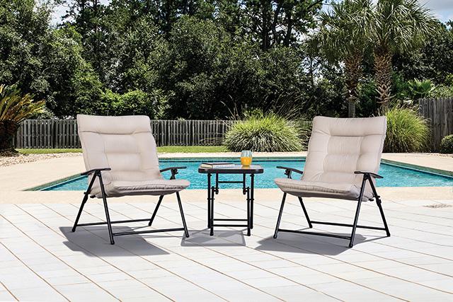 Bastia 3 Pc. Conversation Set Teal & Beige - Casa Morelos / Coahuila Furniture (Oklahoma City, OK)