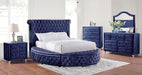 SANSOM E.King & Queen Bed, Black, Blue, & Grey - Casa Morelos / Coahuila Furniture (Oklahoma City, OK)