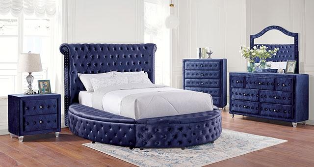 SANSOM E.King & Queen Bed, Black, Blue, & Grey - Casa Morelos / Coahuila Furniture (Oklahoma City, OK)