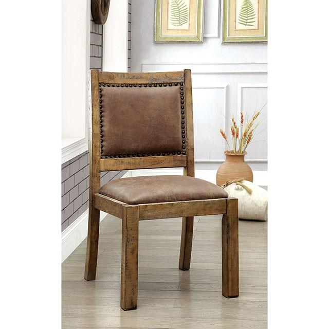 GIANNA Rustic Pine/Brown Side Chair (2/CTN) - Casa Morelos / Coahuila Furniture (Oklahoma City, OK)