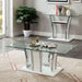 Staten Glossy White/Chrome Coffee Table - Casa Morelos / Coahuila Furniture (Oklahoma City, OK)