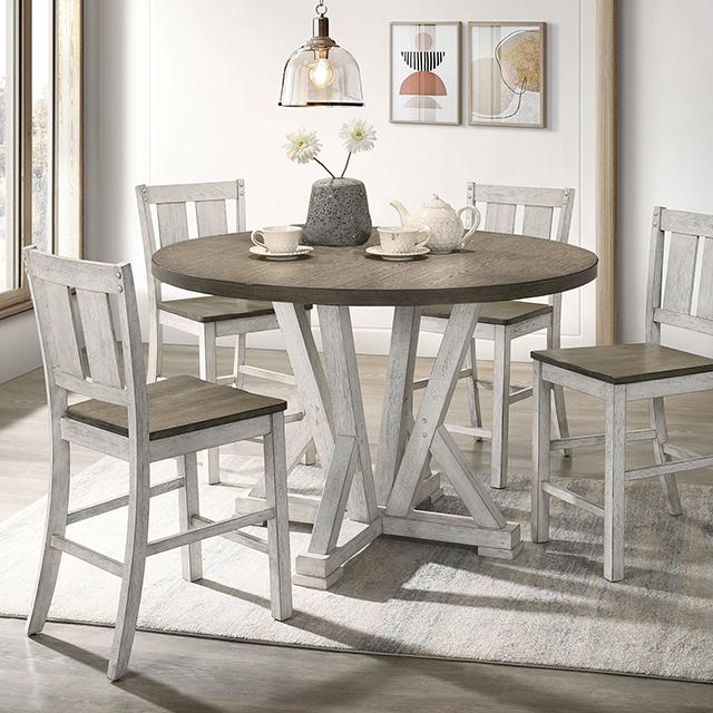 DAKOTA Counter Ht. Table, A. White/Ash Brown - Casa Morelos / Coahuila Furniture (Oklahoma City, OK)