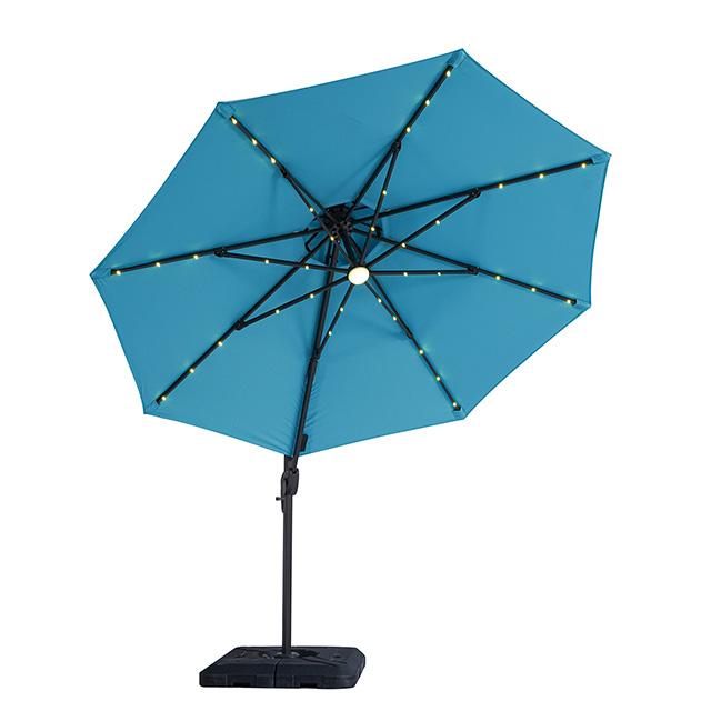Nuti 10 Ft Round Umbrella w/ LED Light + 37" Large Base - Casa Morelos / Coahuila Furniture (Oklahoma City, OK)