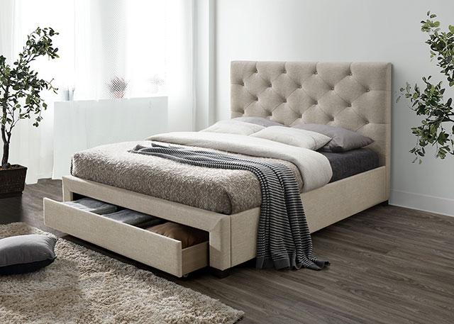 SYBELLA Cal.King, E.King, Queen, Full, & Twin Bed, Beige - Casa Morelos / Coahuila Furniture (Oklahoma City, OK)