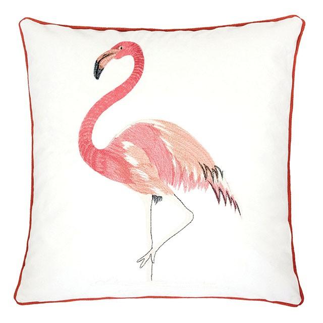 Lina Flamingo 20" X 20" Pillow, Single Flamingo - Casa Morelos / Coahuila Furniture (Oklahoma City, OK)