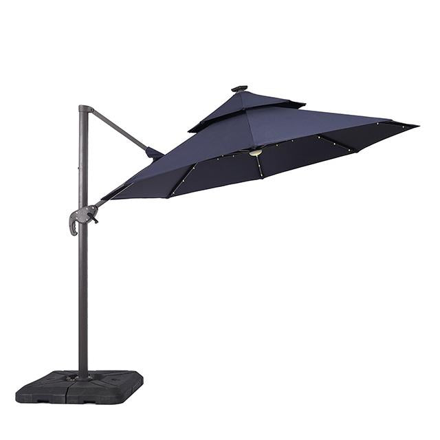Nuti 10 Ft Round Umbrella w/ LED Light + 37" Large Base - Casa Morelos / Coahuila Furniture (Oklahoma City, OK)