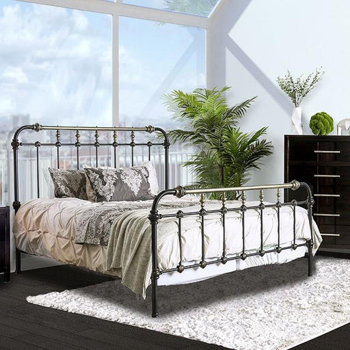 RIANA Antique Black Metal E.King, Full, Queen, & Twin Bed - Casa Morelos / Coahuila Furniture (Oklahoma City, OK)