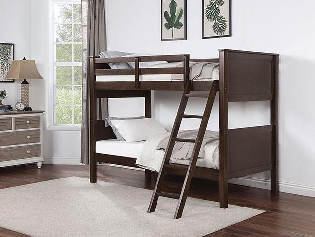 STAMOS Full/Full, Twin/Full, & Twin/twin Bunk Bed, Walnut - Casa Morelos / Coahuila Furniture (Oklahoma City, OK)