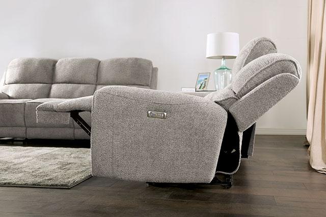 MORCOTE Power Recliner, Light Gray - Casa Morelos / Coahuila Furniture (Oklahoma City, OK)