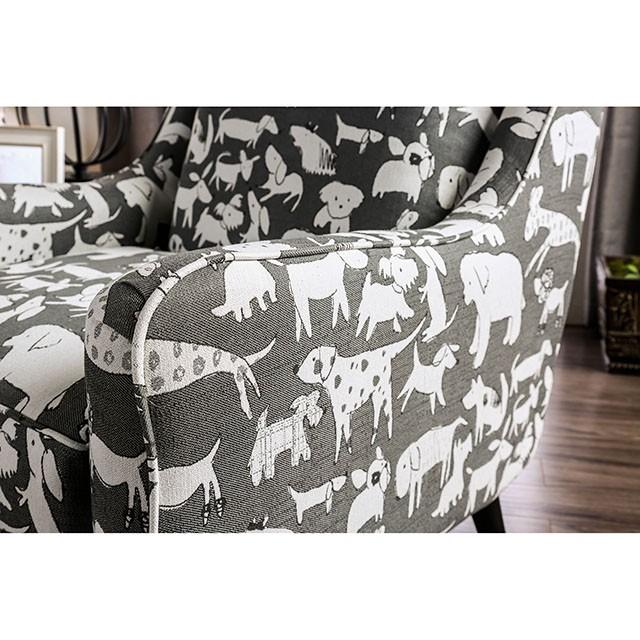 Patricia Ivory/Black Animal Pattern Chair - Casa Morelos / Coahuila Furniture (Oklahoma City, OK)