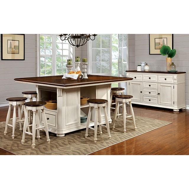 SABRINA Off White/Cherry Counter Ht. Stool, Cherry & White (2/CTN) - Casa Morelos / Coahuila Furniture (Oklahoma City, OK)