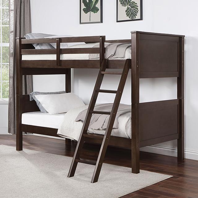 STAMOS Full/Full, Twin/Full, & Twin/twin Bunk Bed, Walnut - Casa Morelos / Coahuila Furniture (Oklahoma City, OK)