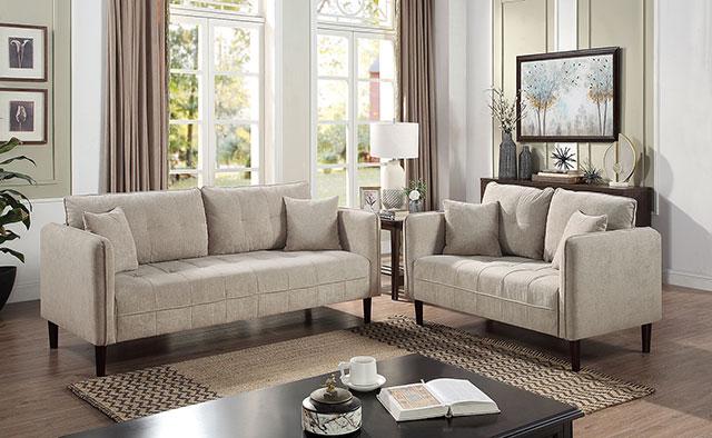 LYNDA Loveseat w/ Pillows, Light Gray - Casa Morelos / Coahuila Furniture (Oklahoma City, OK)