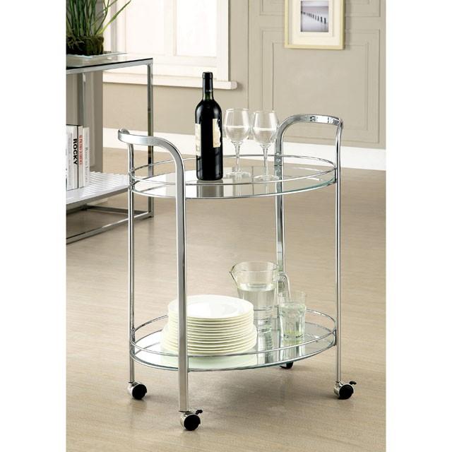 LOULE Chrome Serving Cart - Casa Morelos / Coahuila Furniture (Oklahoma City, OK)