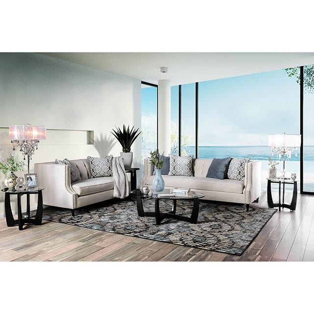 Tegan Beige/Light Blue Love Seat - Casa Morelos / Coahuila Furniture (Oklahoma City, OK)