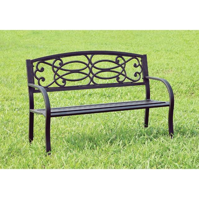 POTTER Black Patio Steel Bench - Casa Morelos / Coahuila Furniture (Oklahoma City, OK)