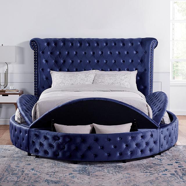SANSOM E.King & Queen Bed, Black, Blue, & Grey - Casa Morelos / Coahuila Furniture (Oklahoma City, OK)