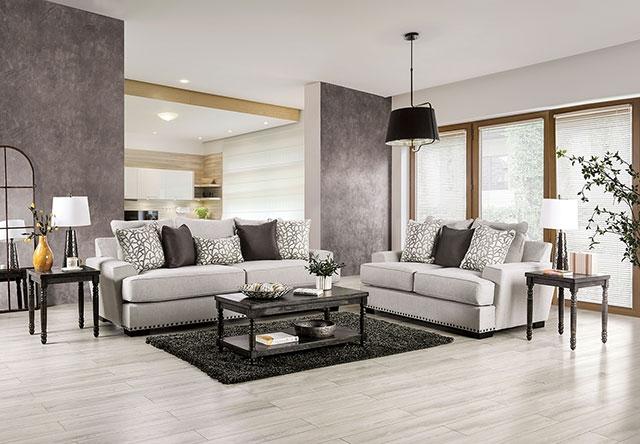 PICOTEE Loveseat, Light Gray/Black - Casa Morelos / Coahuila Furniture (Oklahoma City, OK)