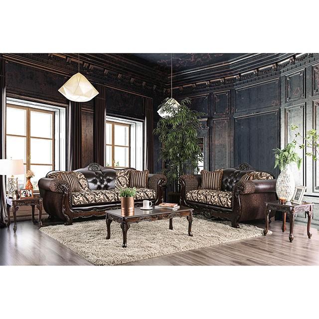 Quirino Light Brown/Dark Brown Sofa - Casa Morelos / Coahuila Furniture (Oklahoma City, OK)
