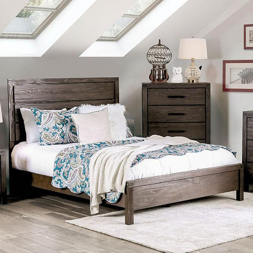 Rexburg Wire-Brushed Rustic Brown E.King & Full Bed - Casa Morelos / Coahuila Furniture (Oklahoma City, OK)