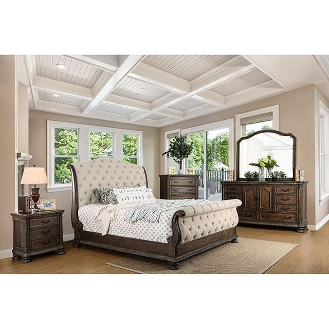 LYSANDRA Beige/Rustic Natural Tone Cal.King, E.King, & Queen Bed - Casa Morelos / Coahuila Furniture (Oklahoma City, OK)