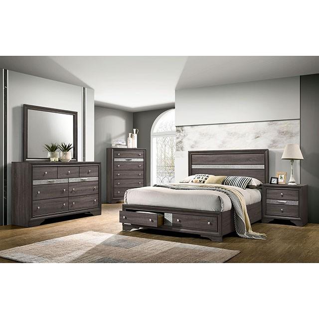 CHRISSY E.King, Full, & Queen Bed White, Grey, & Black - Casa Morelos / Coahuila Furniture (Oklahoma City, OK)