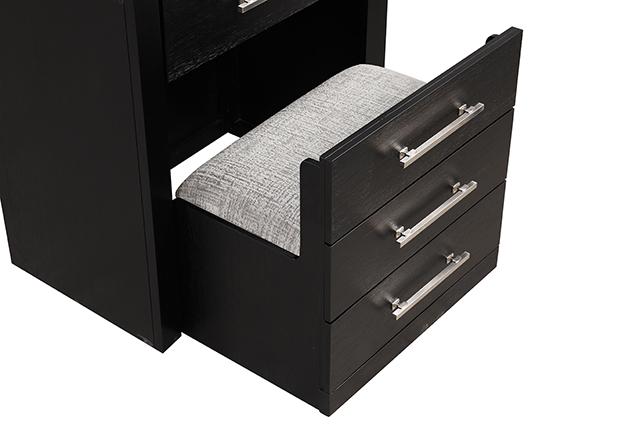 Ashbourne Bedside Vanity Set with Stool Contemporary - Casa Morelos / Coahuila Furniture (Oklahoma City, OK)