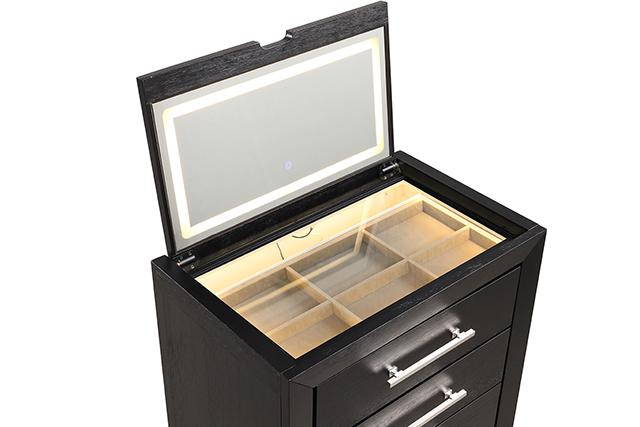 Ashbourne Bedside Vanity Set with Stool Contemporary - Casa Morelos / Coahuila Furniture (Oklahoma City, OK)