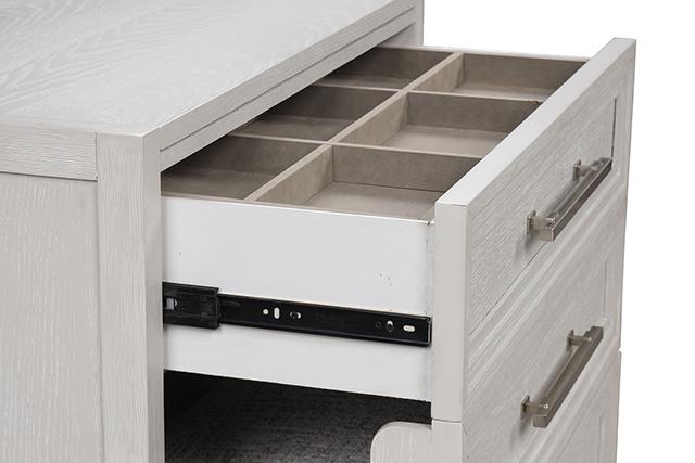 Ashbourne Bedside Vanity Set with Stool Contemporary - Casa Morelos / Coahuila Furniture (Oklahoma City, OK)