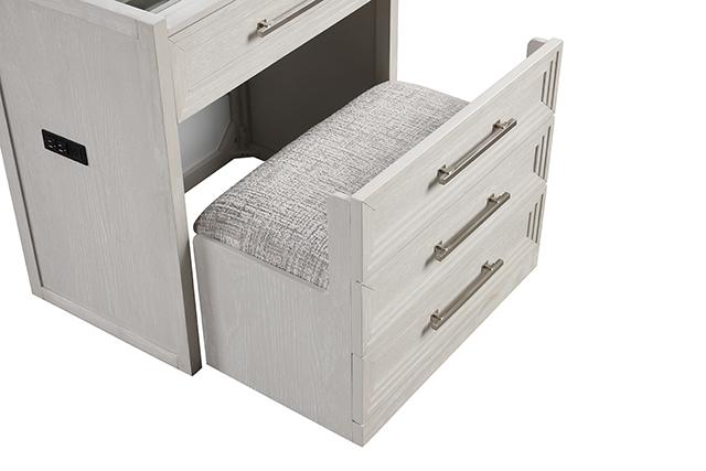 Ashbourne Bedside Vanity Set with Stool Contemporary - Casa Morelos / Coahuila Furniture (Oklahoma City, OK)