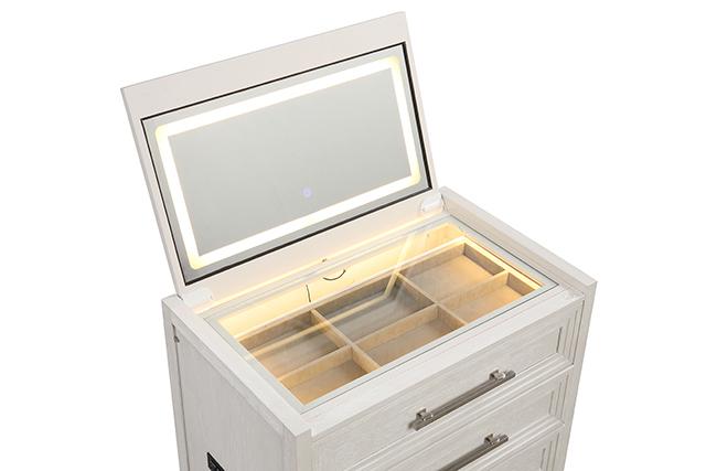 Ashbourne Bedside Vanity Set with Stool Contemporary - Casa Morelos / Coahuila Furniture (Oklahoma City, OK)