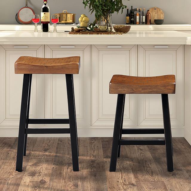 Biasca 24" Stool (2/CTN) White, Brown, & Black - Casa Morelos / Coahuila Furniture (Oklahoma City, OK)