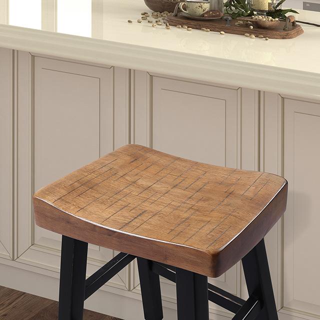 Biasca 24" Stool (2/CTN) White, Brown, & Black - Casa Morelos / Coahuila Furniture (Oklahoma City, OK)