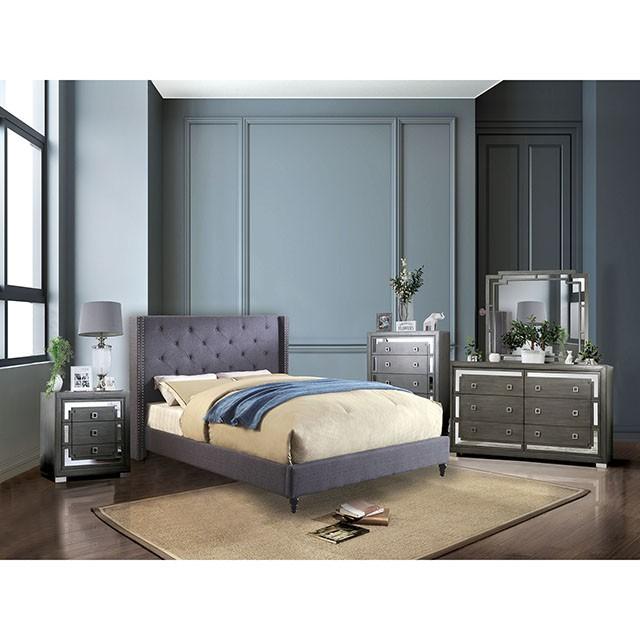 Anabelle Bed Blue & Gray - Casa Morelos / Coahuila Furniture (Oklahoma City, OK)
