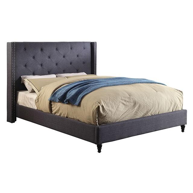 Anabelle Bed Blue & Gray - Casa Morelos / Coahuila Furniture (Oklahoma City, OK)