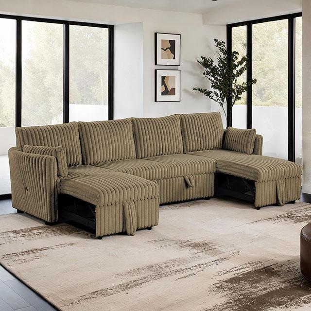 Denholme U-Sectional w/ Pull Out - Casa Morelos / Coahuila Furniture (Oklahoma City, OK)