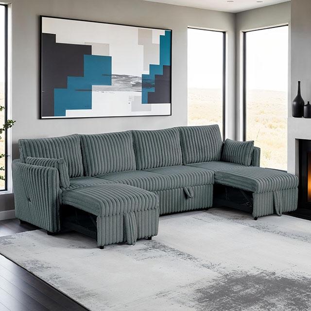 Denholme U-Sectional w/ Pull Out - Casa Morelos / Coahuila Furniture (Oklahoma City, OK)
