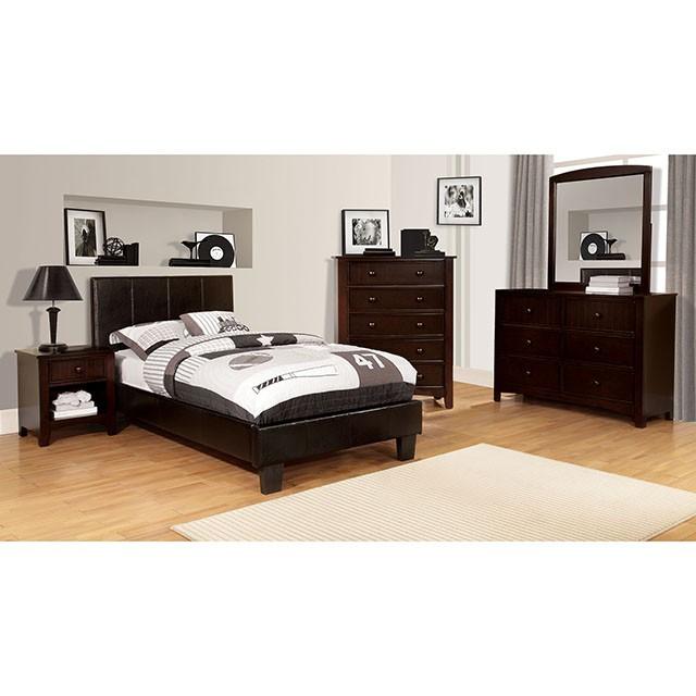 Winn Park Bed Espresso, Velvet, & White - Casa Morelos / Coahuila Furniture (Oklahoma City, OK)