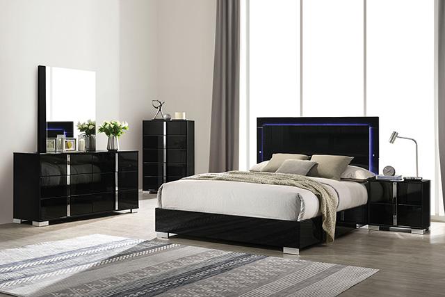 Sinistra Bed Beige, Black, White - Casa Morelos / Coahuila Furniture (Oklahoma City, OK)