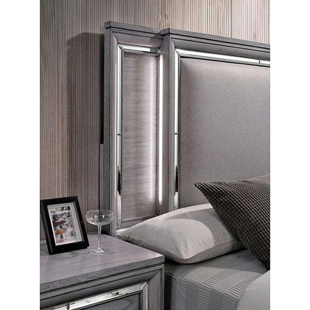 Alanis Light Gray Cal.King, E.King, & Queen Bed - Casa Morelos / Coahuila Furniture (Oklahoma City, OK)