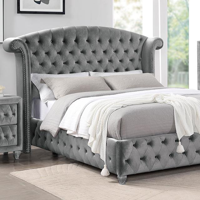 Zohar Queen & Twin Bed Black, Grey, & Pink - Casa Morelos / Coahuila Furniture (Oklahoma City, OK)