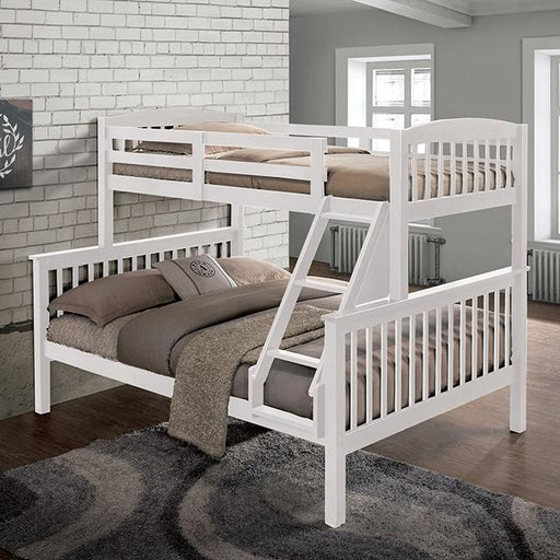 Brookings Twin/Full Bunk Bed White, Brown & Black - Casa Morelos / Coahuila Furniture (Oklahoma City, OK)
