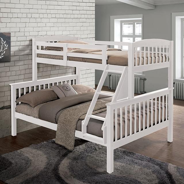 Brookings Twin/Full Bunk Bed White, Brown & Black - Casa Morelos / Coahuila Furniture (Oklahoma City, OK)