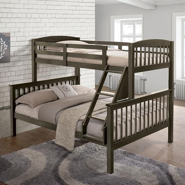 Brookings Twin/Full Bunk Bed White, Brown & Black - Casa Morelos / Coahuila Furniture (Oklahoma City, OK)