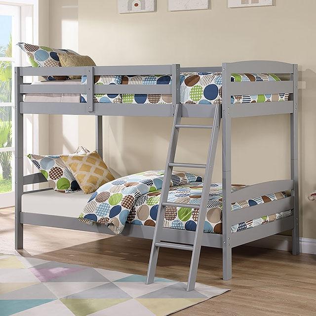 Candice Twin/Twin Bunk Bed White & Gray - Casa Morelos / Coahuila Furniture (Oklahoma City, OK)