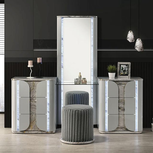 Cleburne Vanity Set with Stool - Casa Morelos / Coahuila Furniture (Oklahoma City, OK)